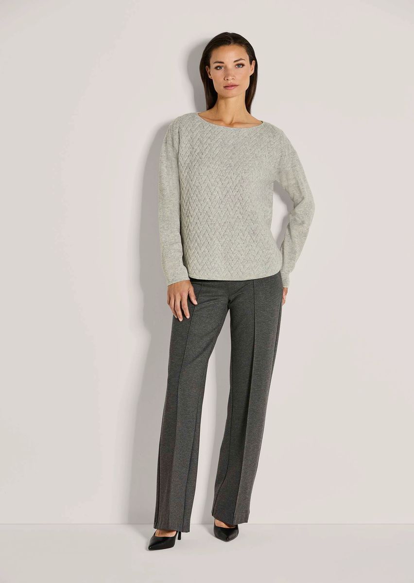 Strukturierter Jacquard-Pullover aus Wollmix