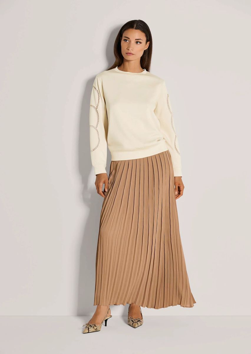 Legeres Sweatshirt mit eleganter Lochstickerei