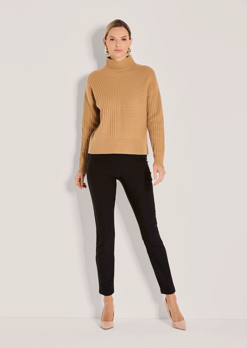 Cashmere-Pullover mit strukturiertem Rippenmix