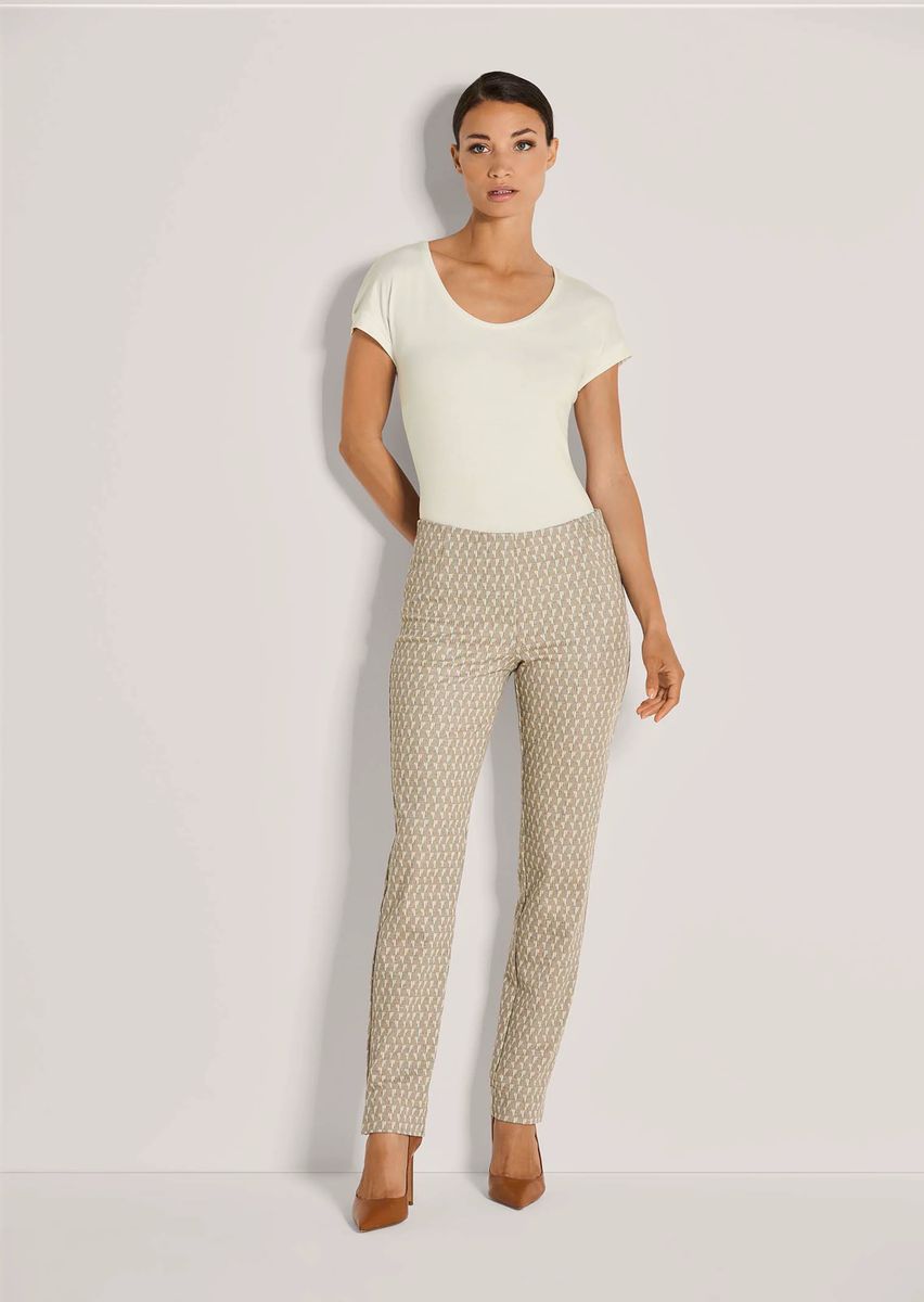 Schlanke Jacquard-Hose mit Grafikmuster