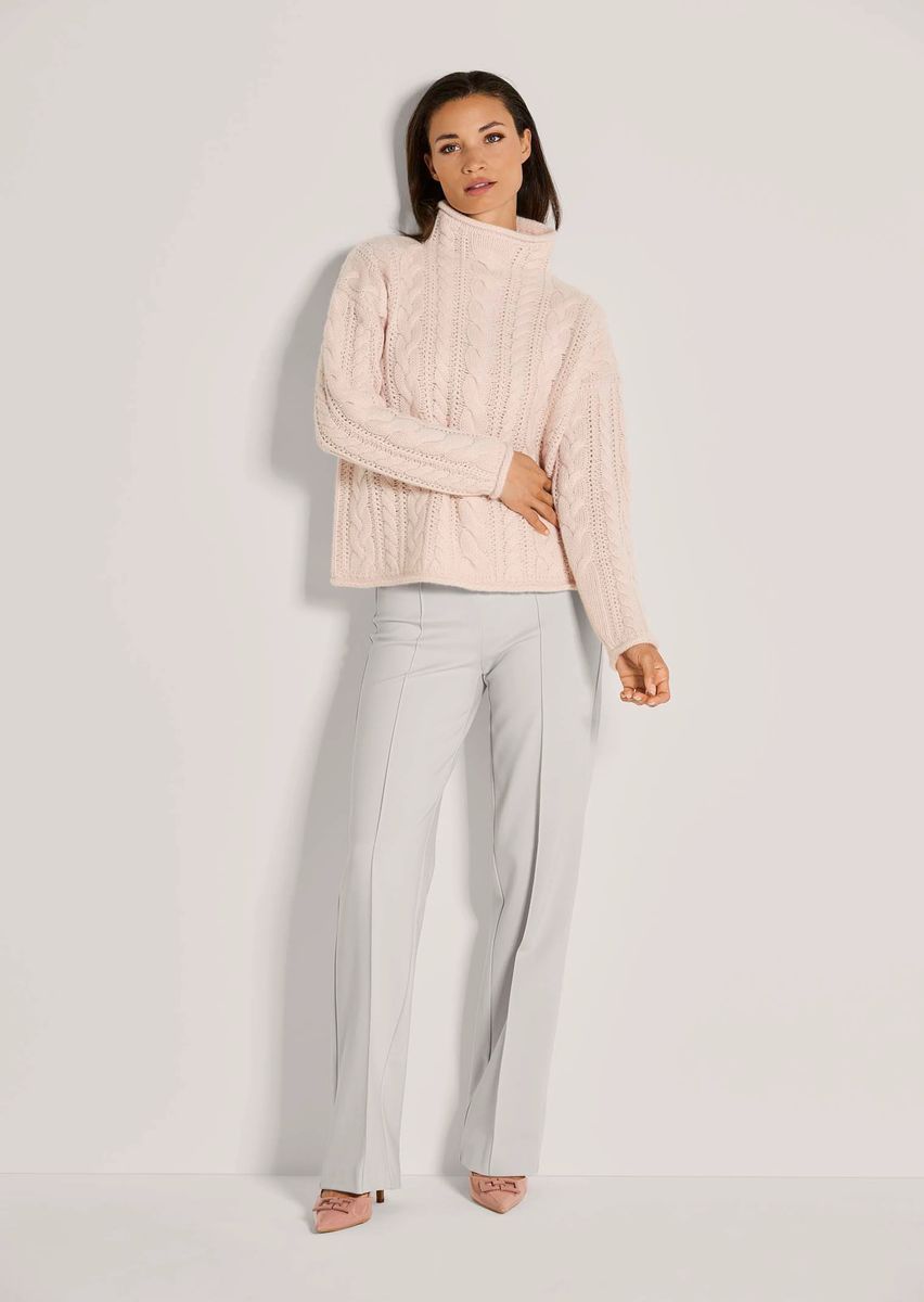 Oversized Zopfmuster-Pullover aus Woll-Kaschmir-Mix