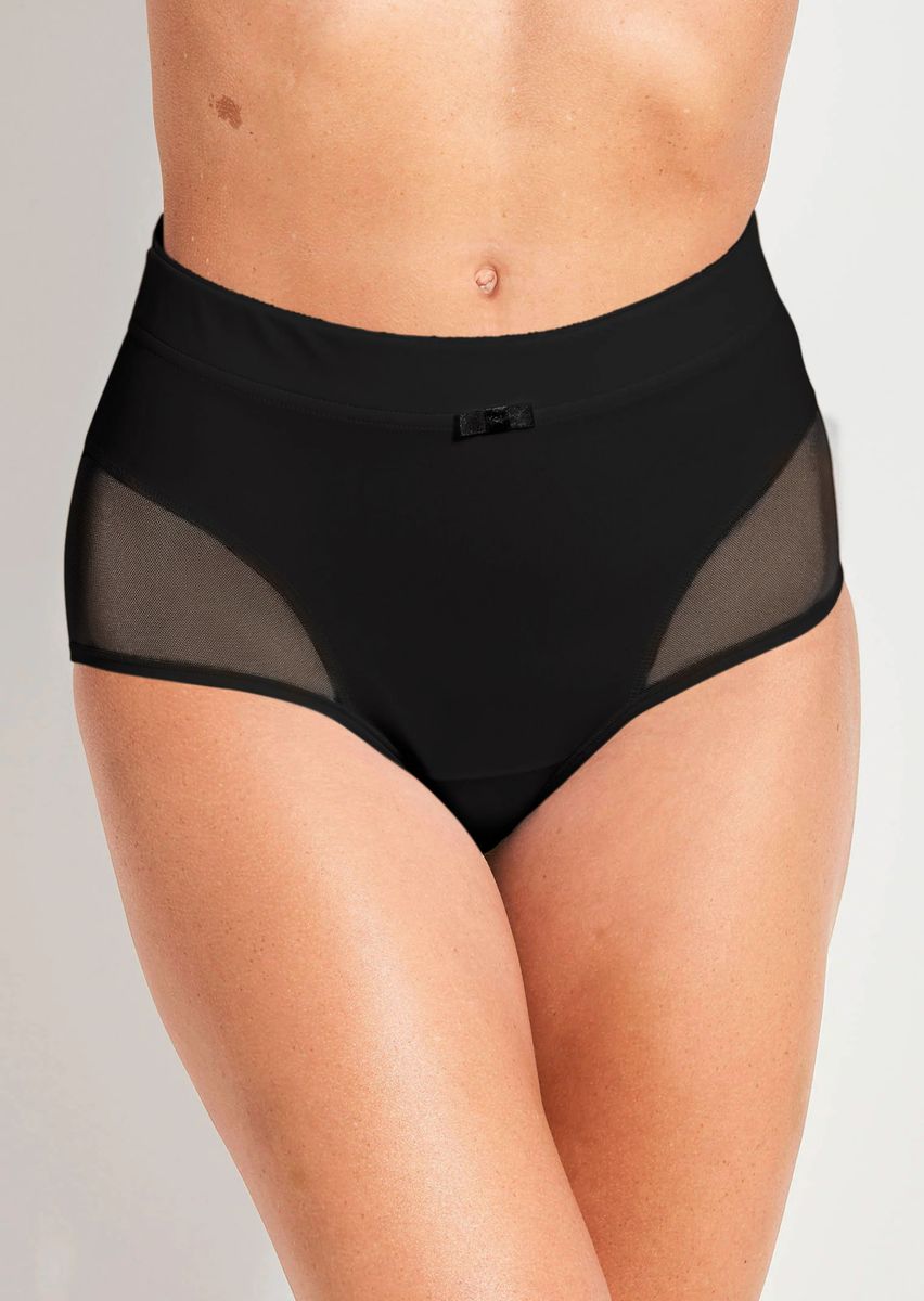 Hochtaillierte Miederhose mit Netzeinsätzen