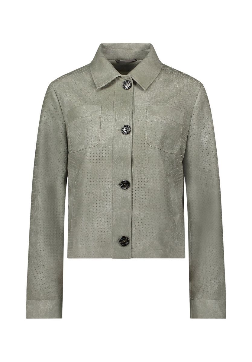 Lässige Cropped Jacke aus Kunstleder