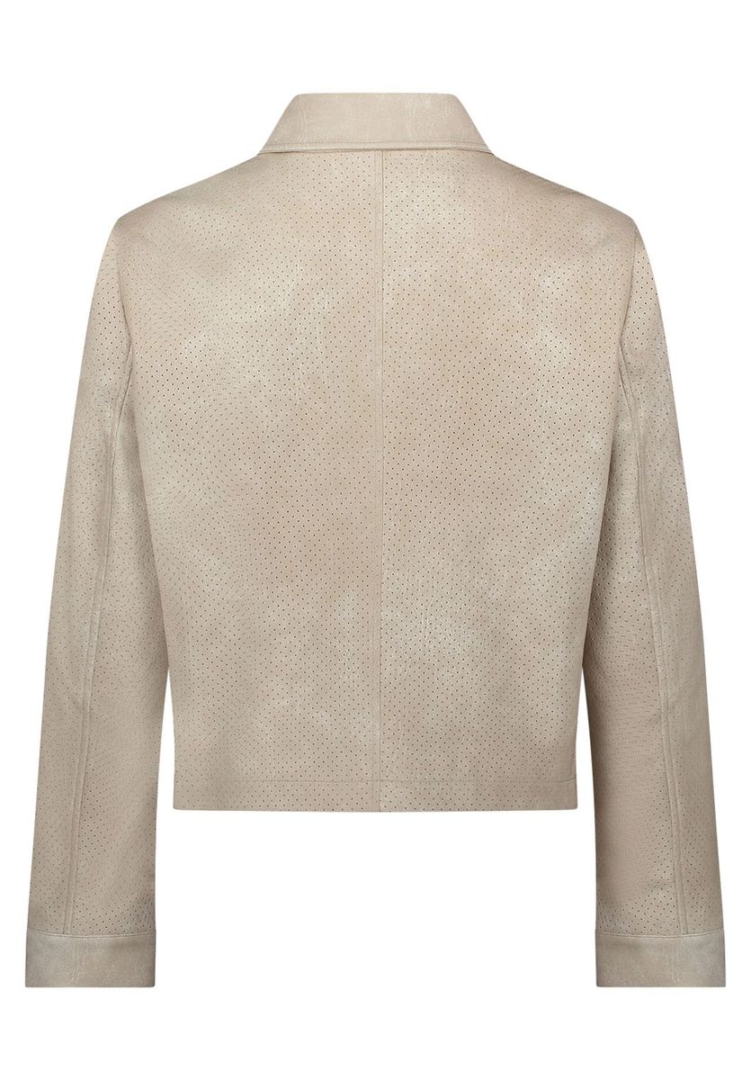 Kurze Kunstlederjacke mit Knopfleiste