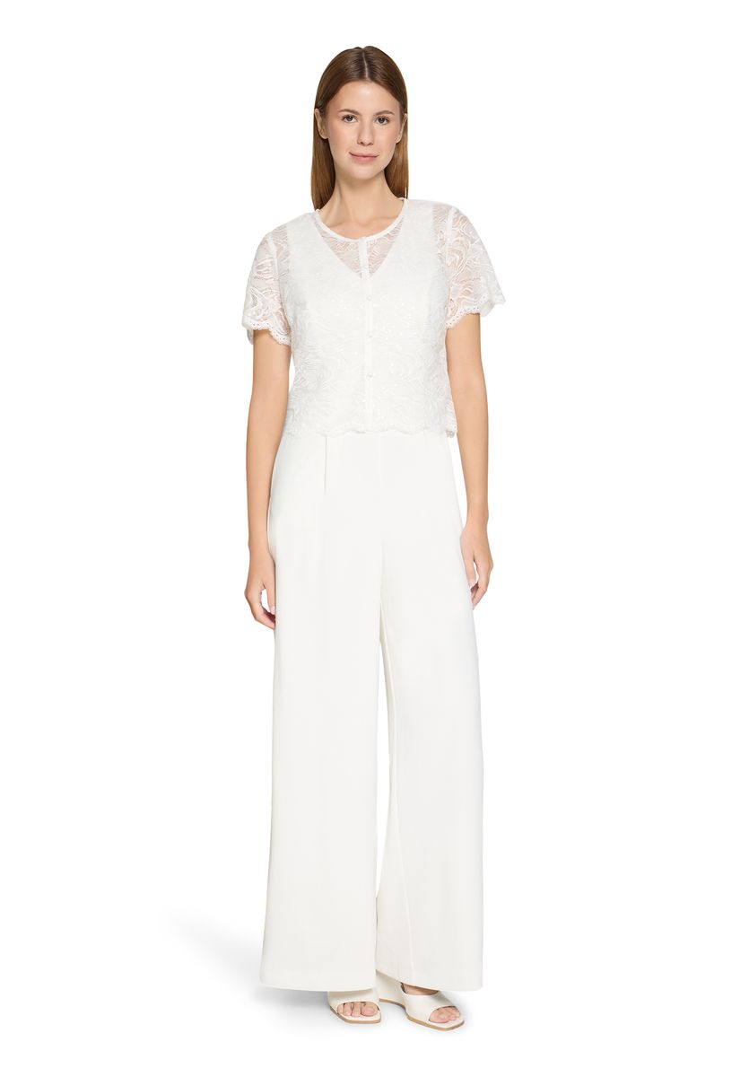 Eleganter Jumpsuit mit Spitze und weitem Bein