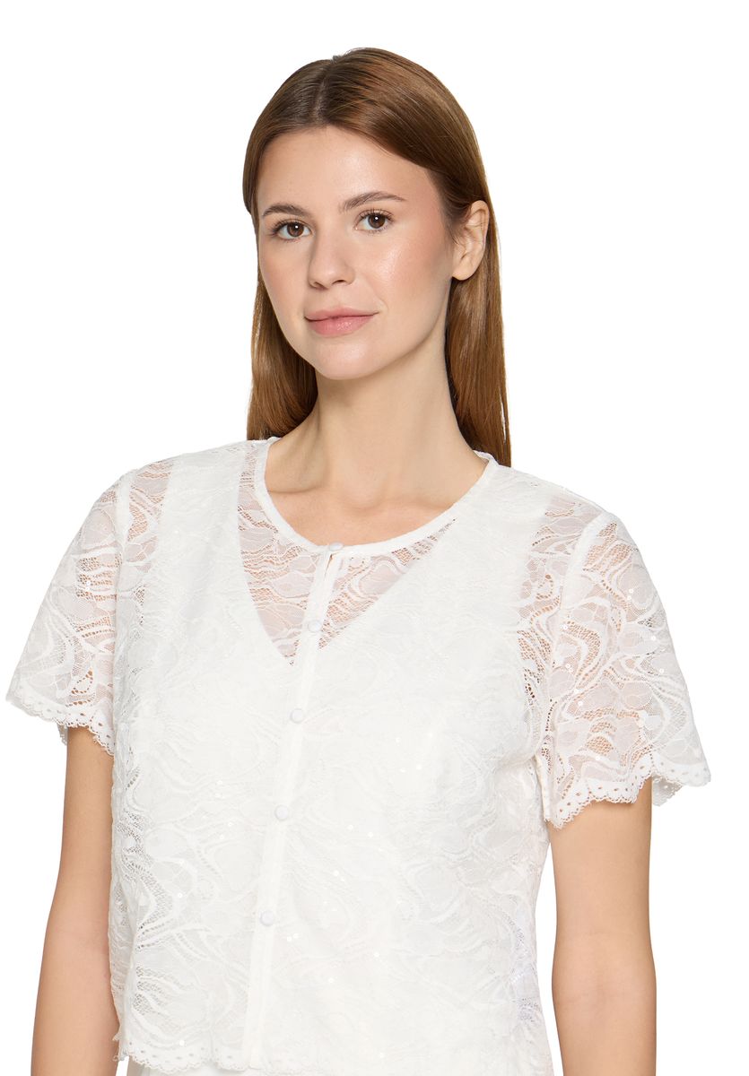 Eleganter Jumpsuit mit Spitze und weitem Bein