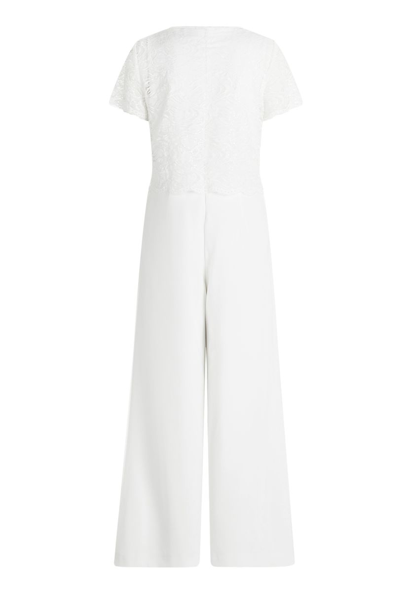 Eleganter Jumpsuit mit Spitze und weitem Bein