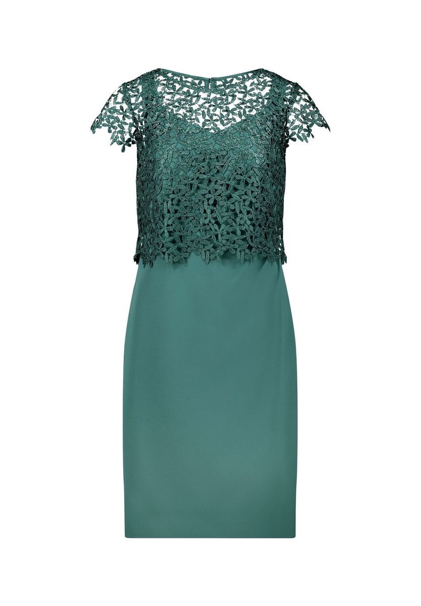 Elegantes Etuikleid mit Spitzenbesatz