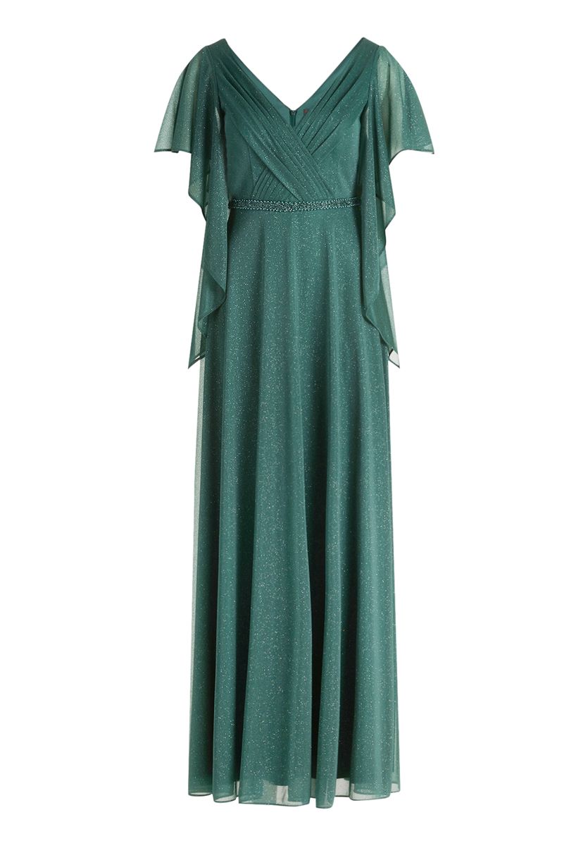 Elegantes A-Linien Abendkleid mit Glitzer