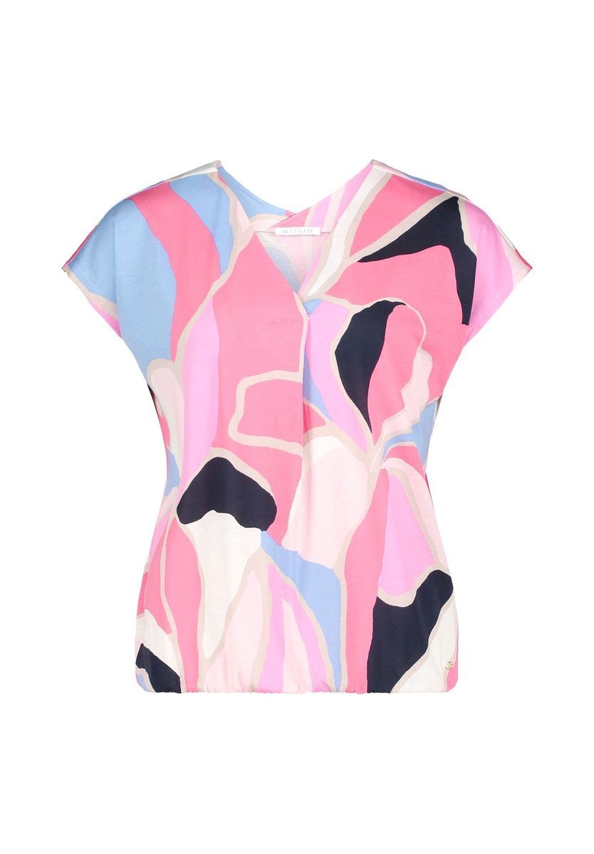 Abstraktes floral bedrucktes V-Ausschnitt Top