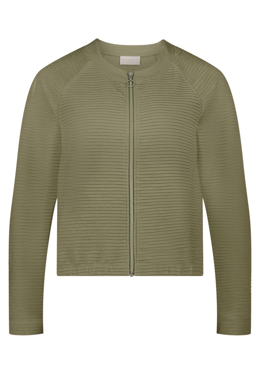 Strickjacke mit Reißverschluss und Rippenstruktur
