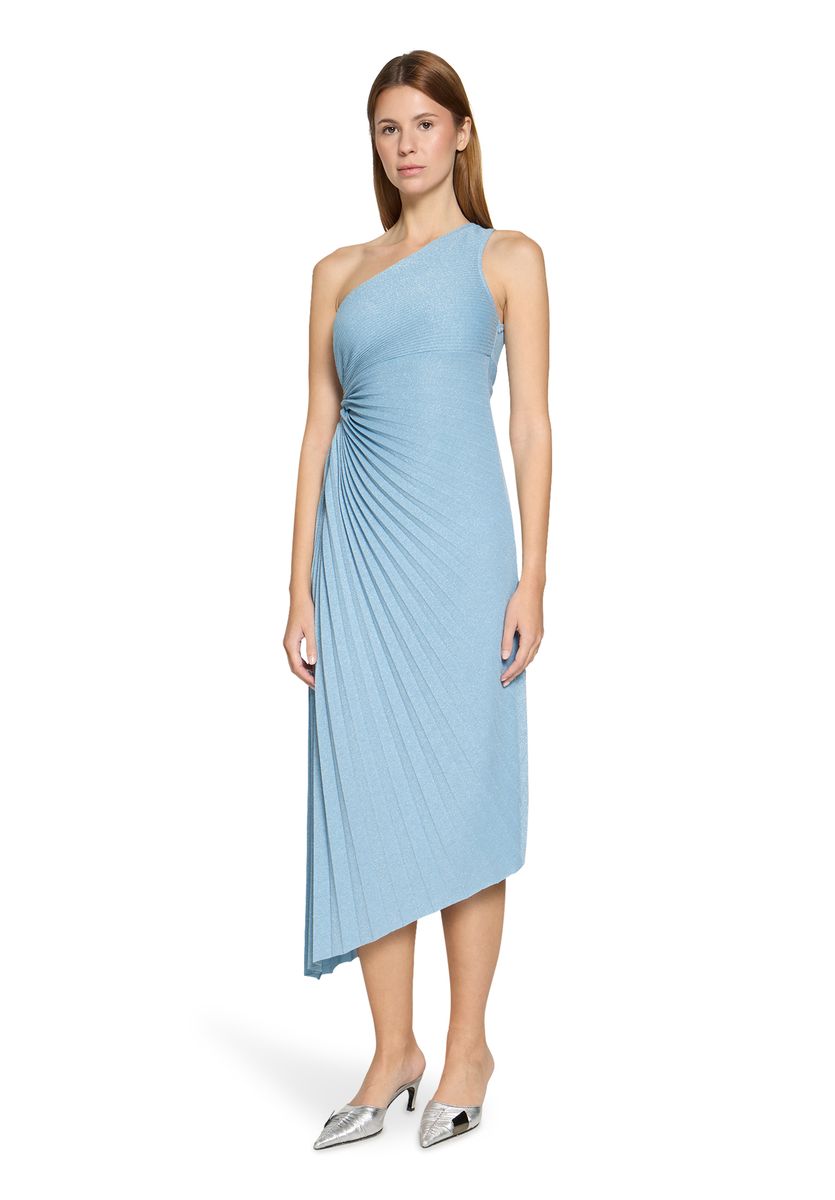 Elegantes, plissiertes Midikleid mit einer Schulter
