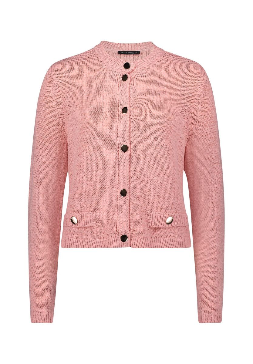 Kurze Strickjacke mit aufgesetzten Taschen