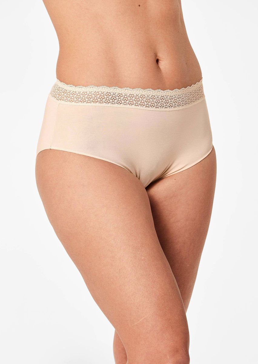 Hochgeschnittener Slip mit Spitze