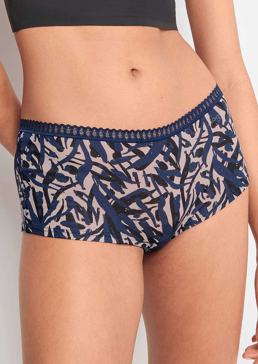 Hüftslips mit grafischer Spitze