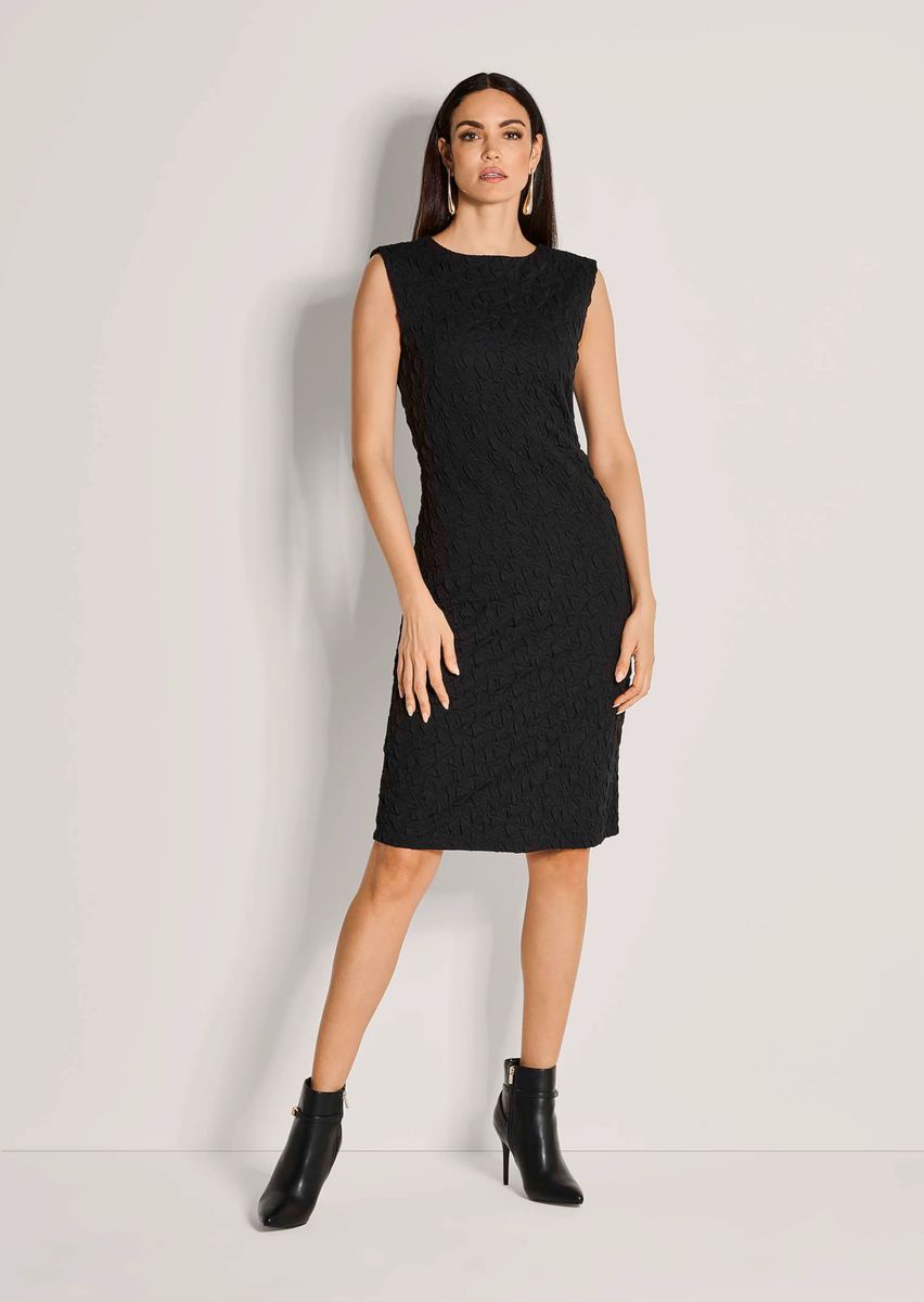 Ärmelloses Etui-Kleid mit Struktur