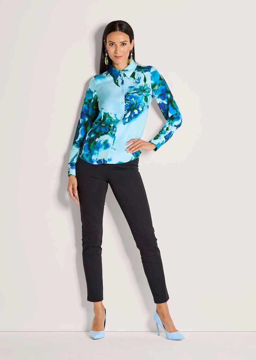 Fließende Hemdbluse mit Blumenprint