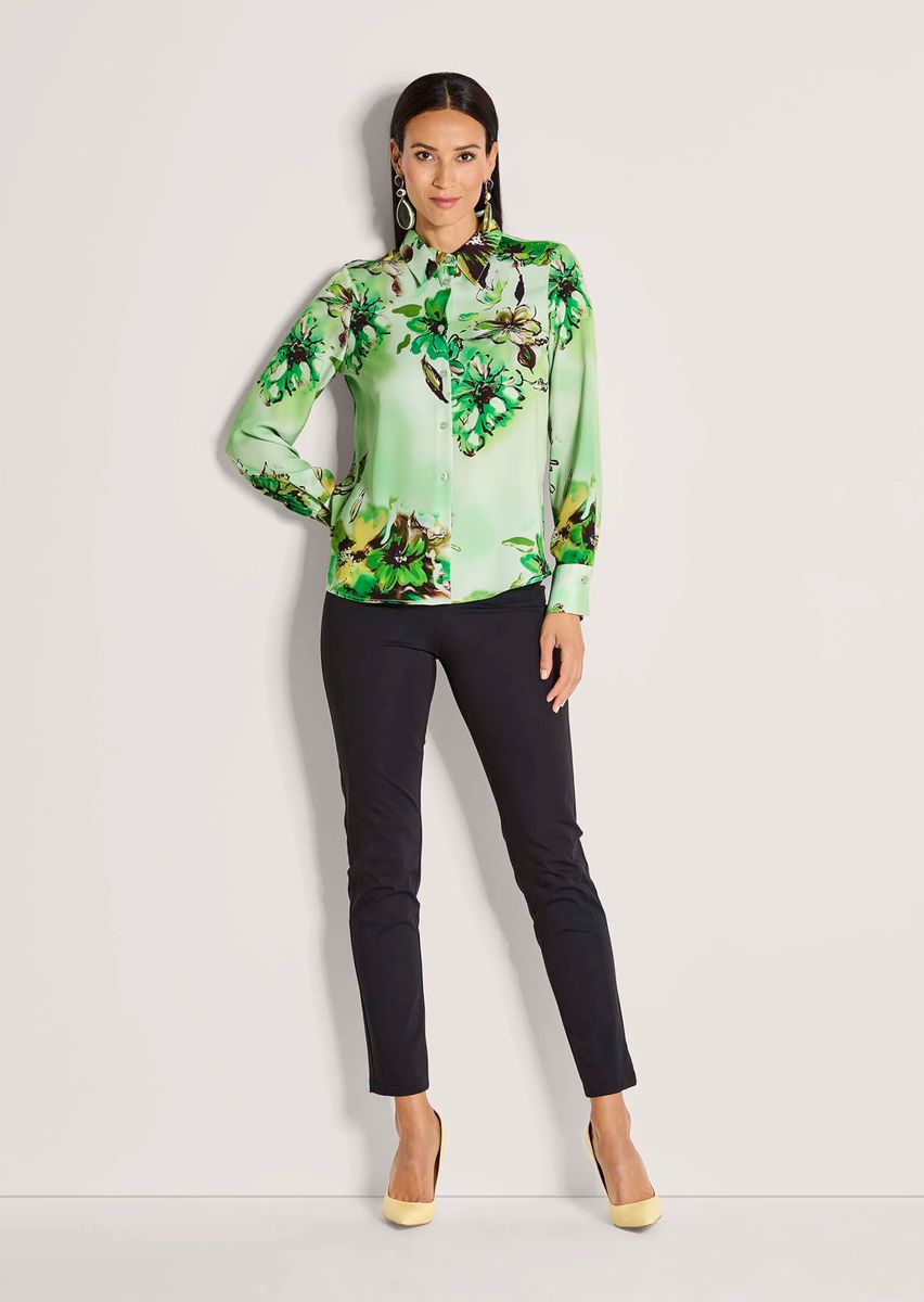 Viskose-Hemdbluse mit Blumenmuster