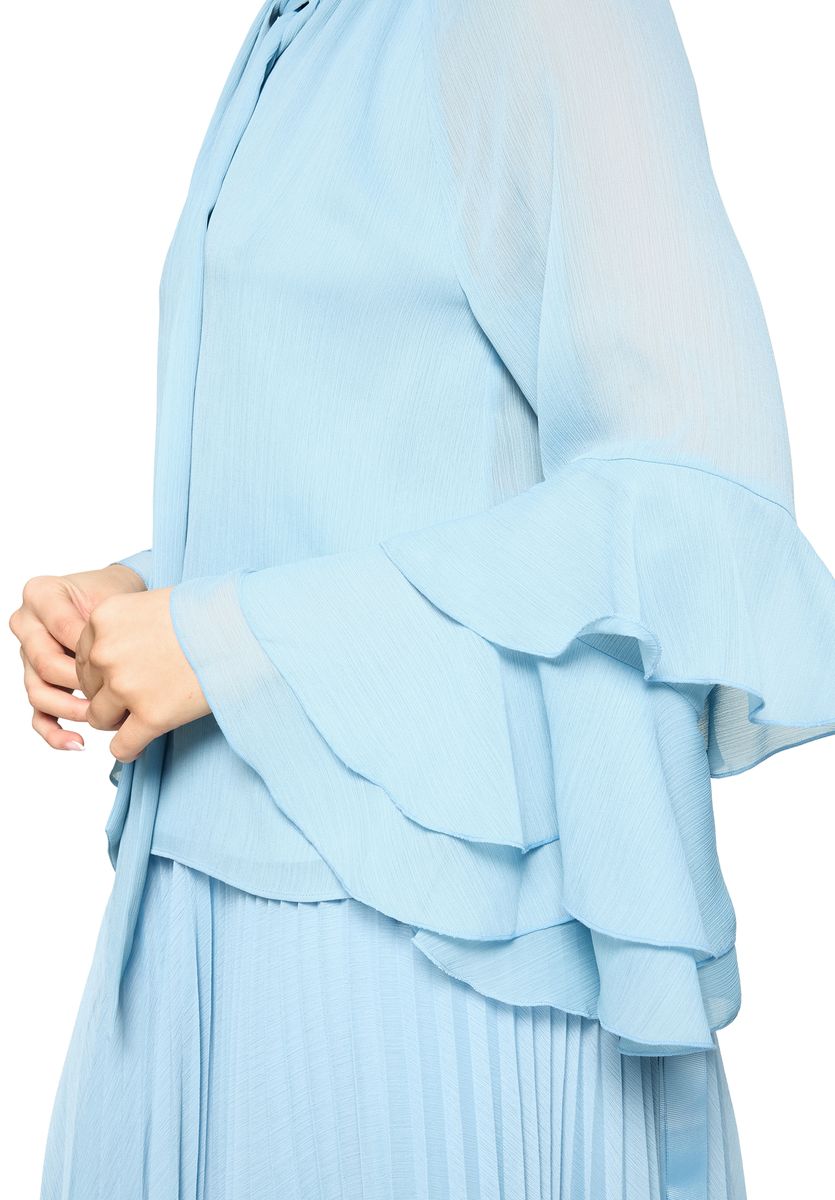 Elegante Chiffonbluse mit Volantärmeln