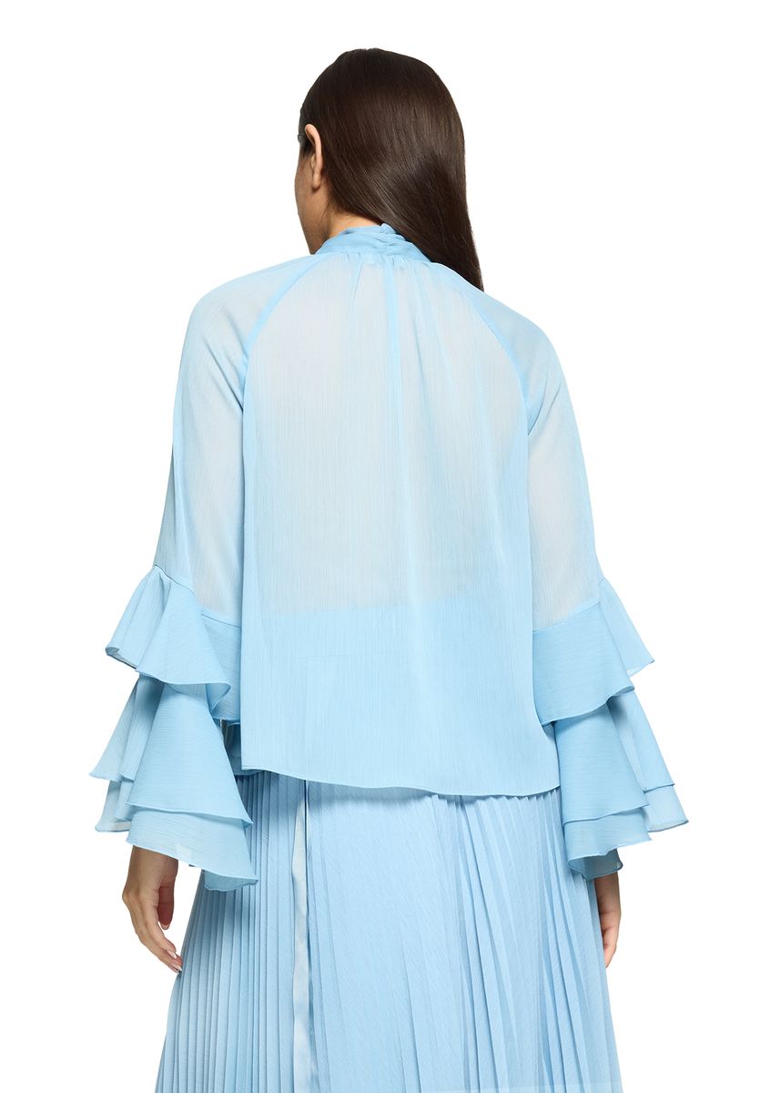 Elegante Chiffonbluse mit Volantärmeln