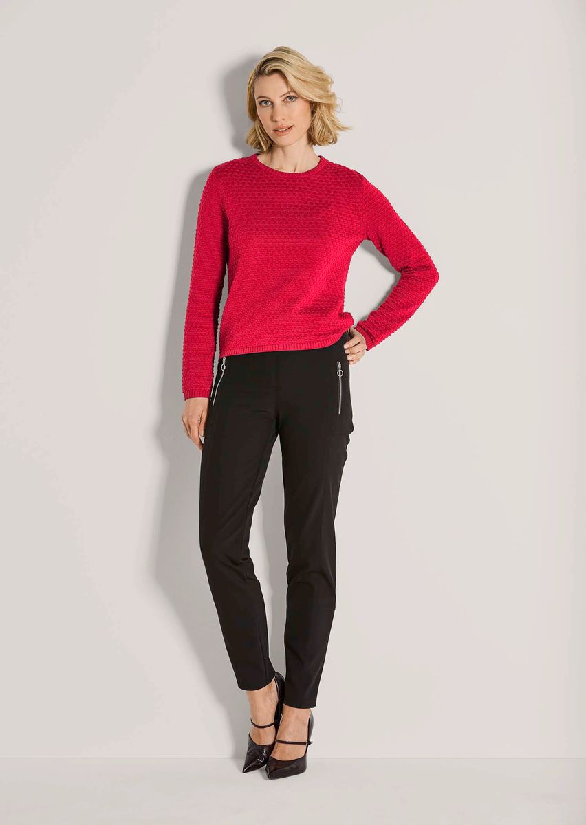 Strukturierter Pullover aus reiner Baumwolle