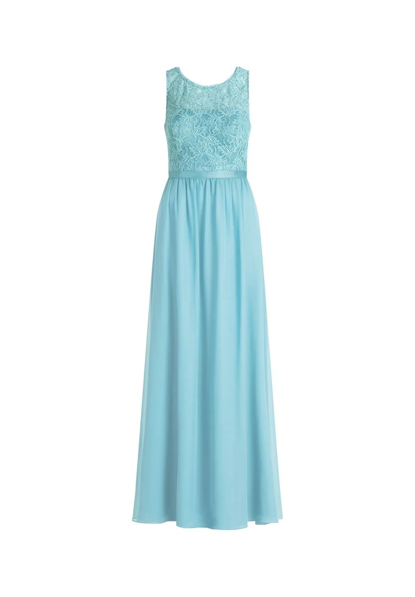 Elegantes Chiffonkleid mit Spitzenoberteil