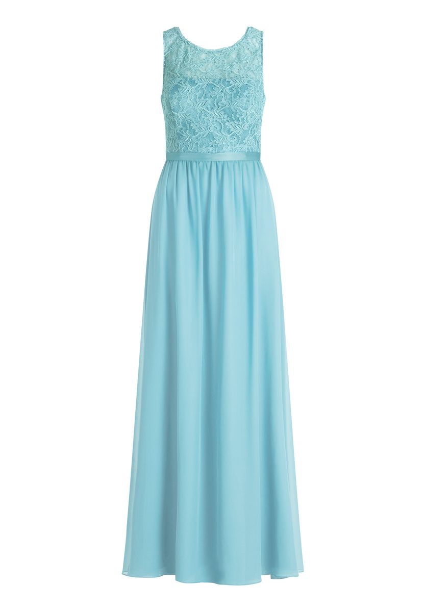 Elegantes Chiffonkleid mit Spitzenoberteil