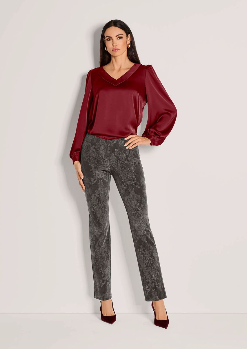 Elegante Paisley-Schlupfhose mit Glanz-Effekt
