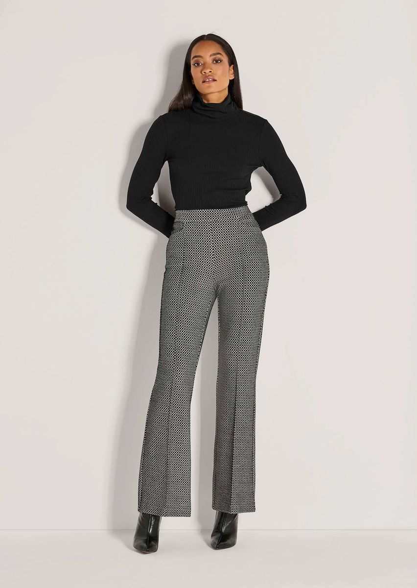 Weite Jacquard-Hose mit Biesen