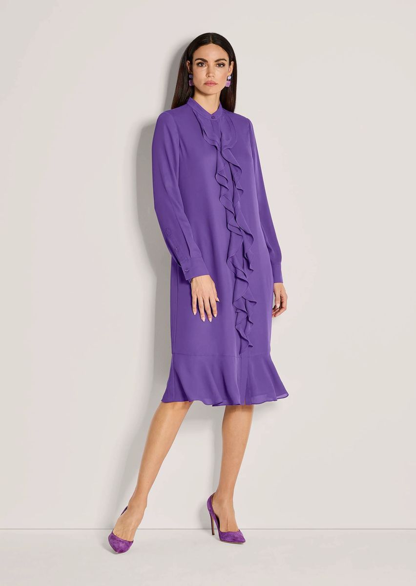 Midikleid mit Volants und Rüschen