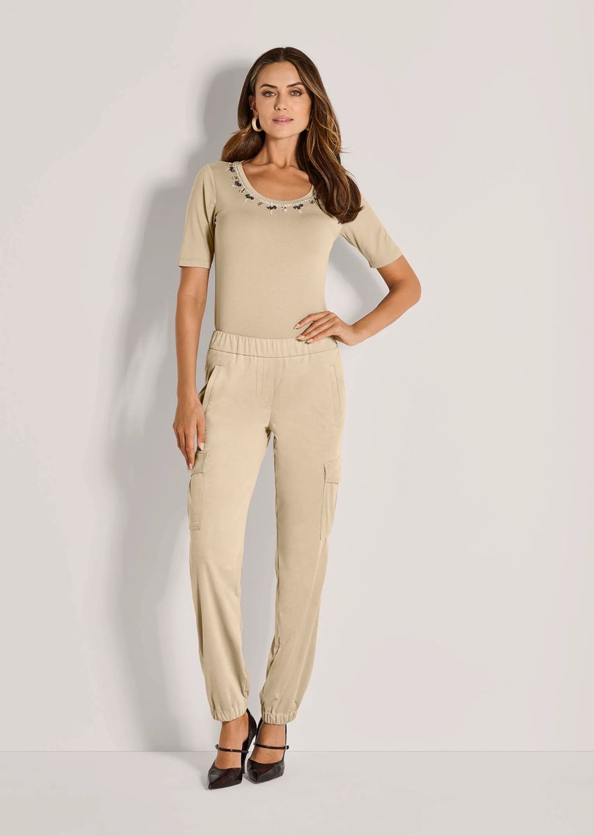 Micro-Velours Schlupfhose im Cargo-Stil