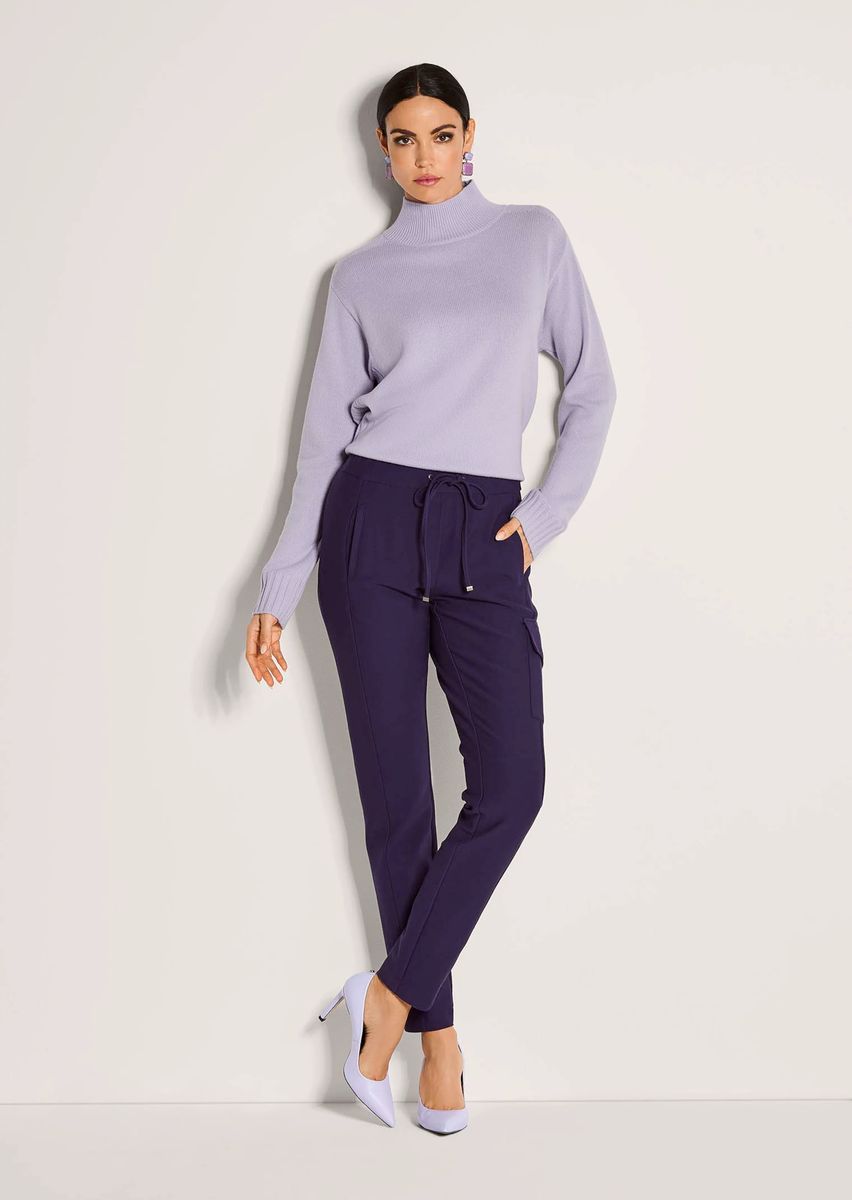 Strukturierte Jerseyhose mit Cargo-Tasche