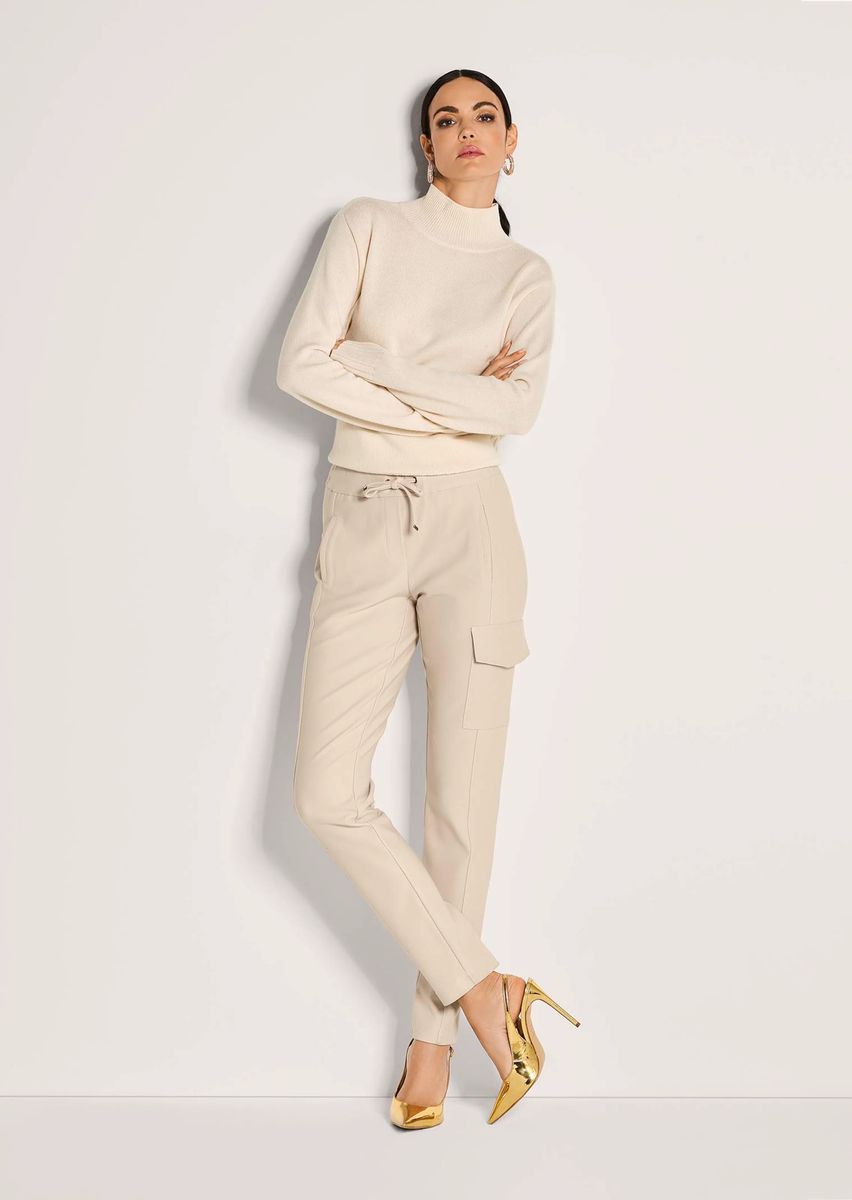 Elegante Piqué-Jersey Cargo-Hose