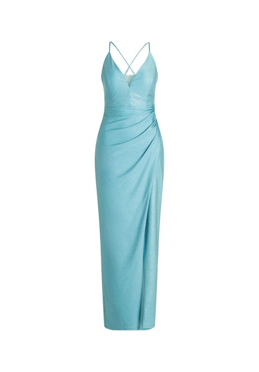 Elegantes Drapier Abendkleid mit Schlitz
