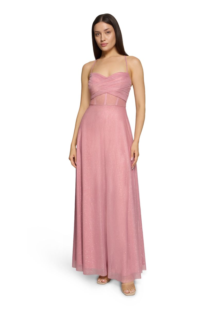 Elegantes rosa langes Abendkleid