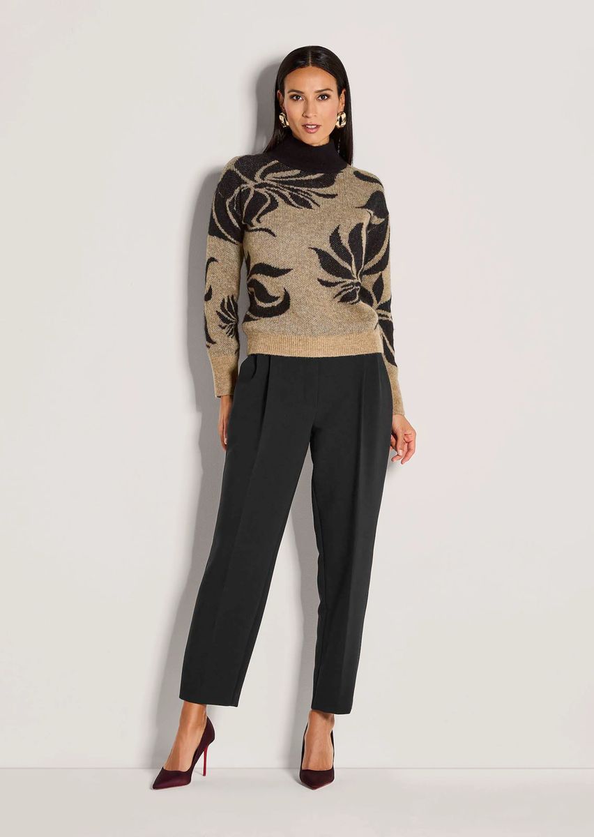 Jacquard-Pullover mit floralem Muster