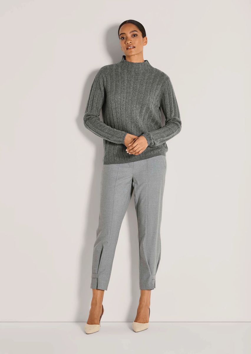 Kaschmirpullover mit breiter Rippstruktur