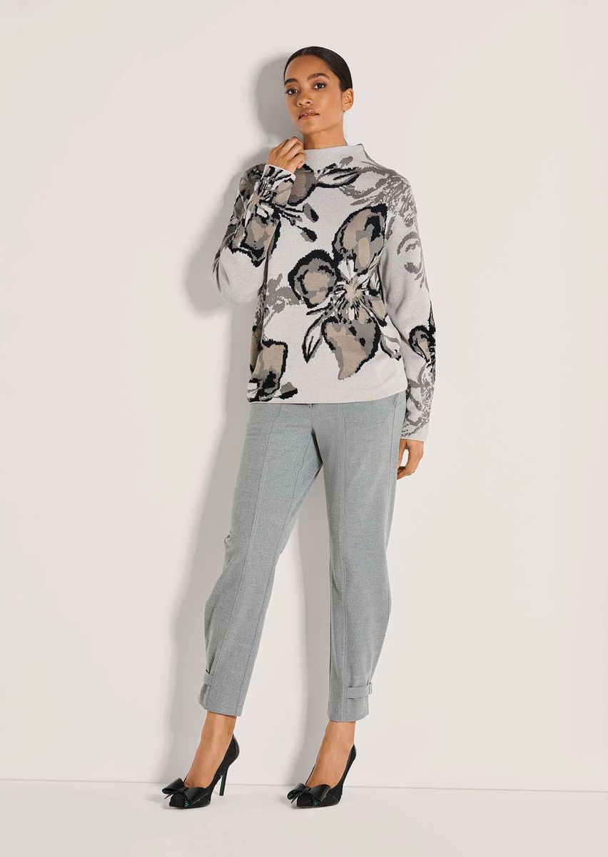 Sweatshirt mit Blumendruck und Strass
