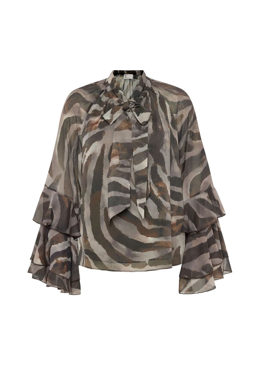 Elegante Chiffonbluse mit Animal-Muster