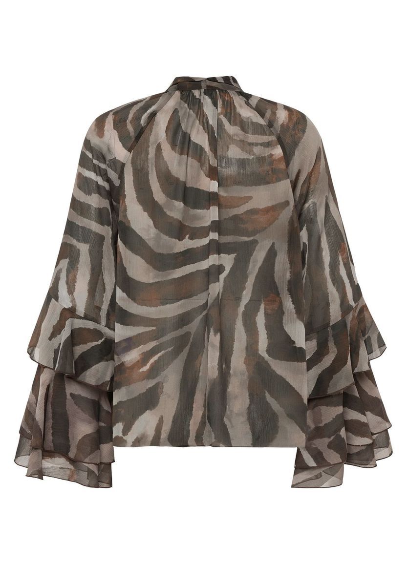 Elegante Chiffonbluse mit Animal-Muster