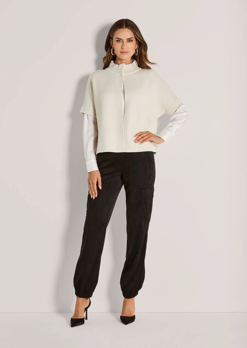Kurze Milano-Strickjacke in Cape-Form