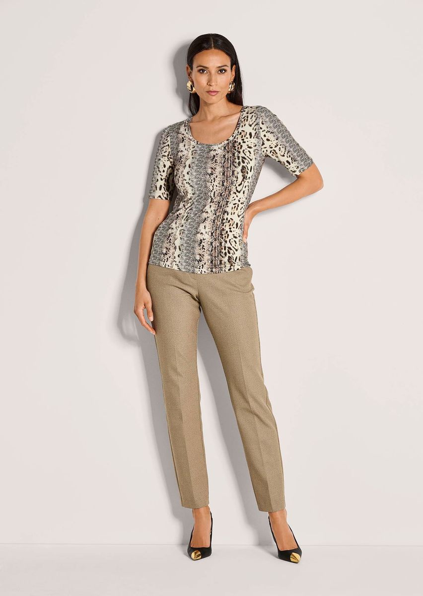 Tailliertes Shirt mit Animal-Print