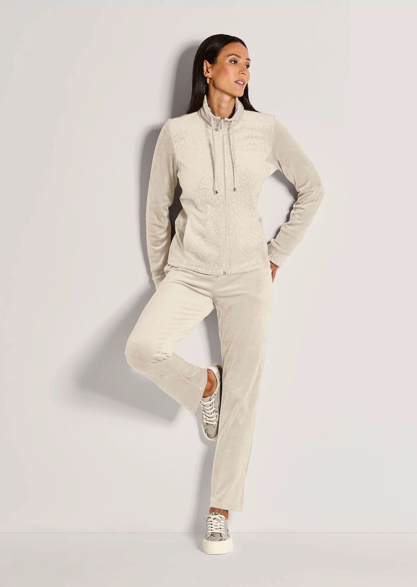 Nicki-Sweatjacke mit Leo-Muster