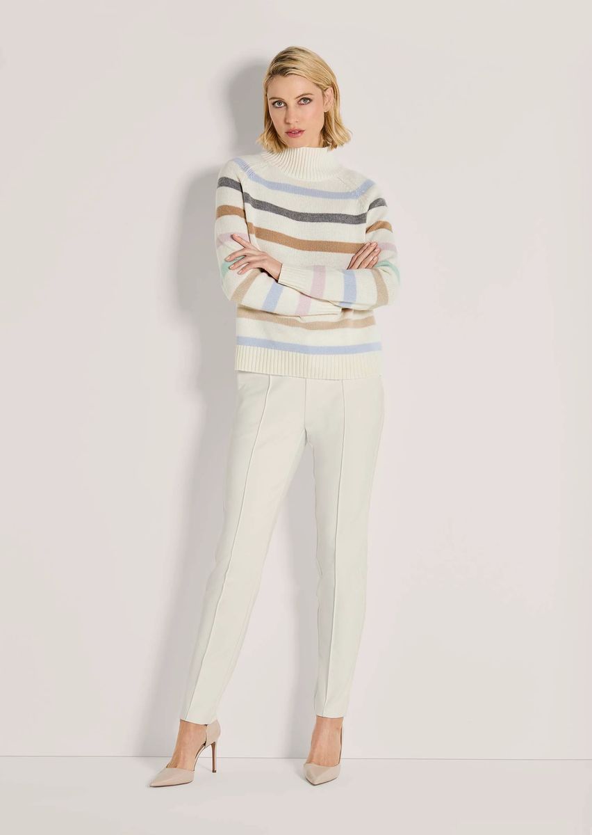 Gestreifter Pullover mit Kaschmir-Anteil