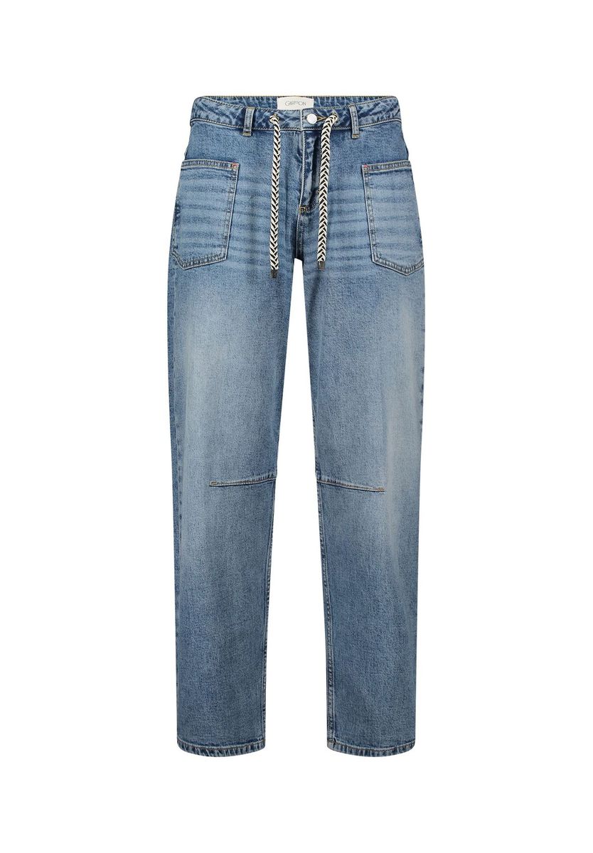 Jeans mit lockerem Schnitt und hoher Taille