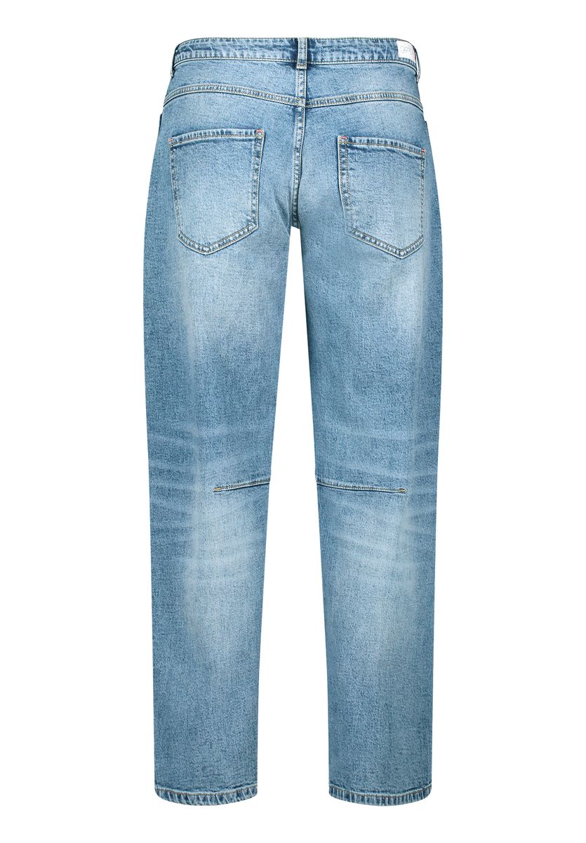 CARTOON Used Look-Jeans mit Bindegürtel, blau, 34