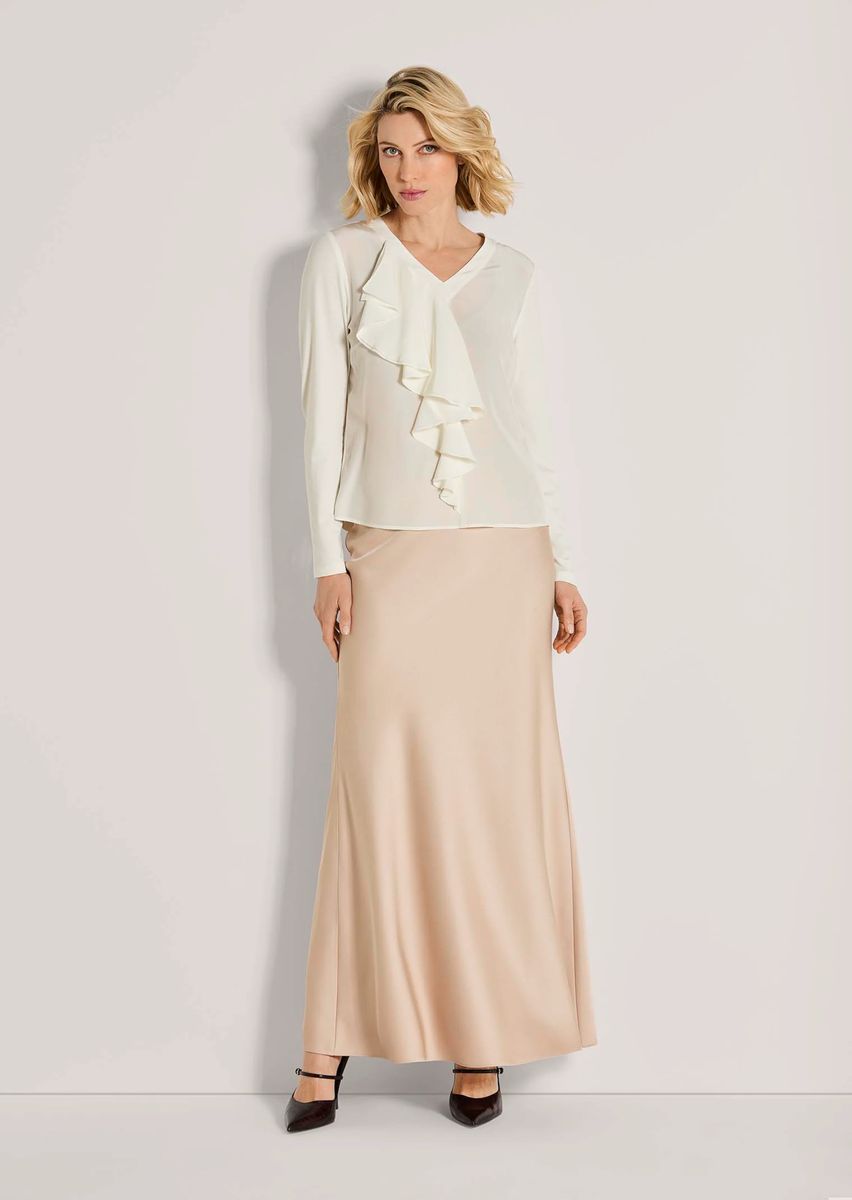 Elegante Seiden-Mix Volantbluse