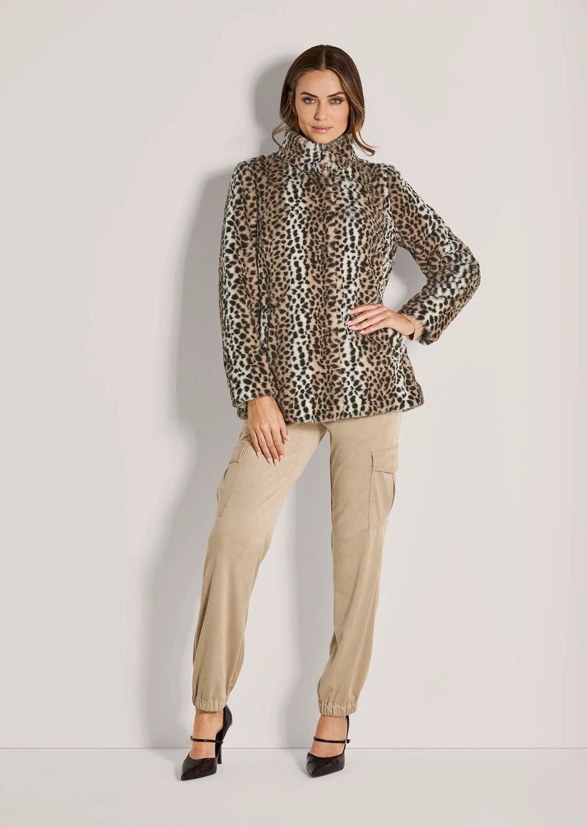 Webpelz-Mantel im Leoparden-Look