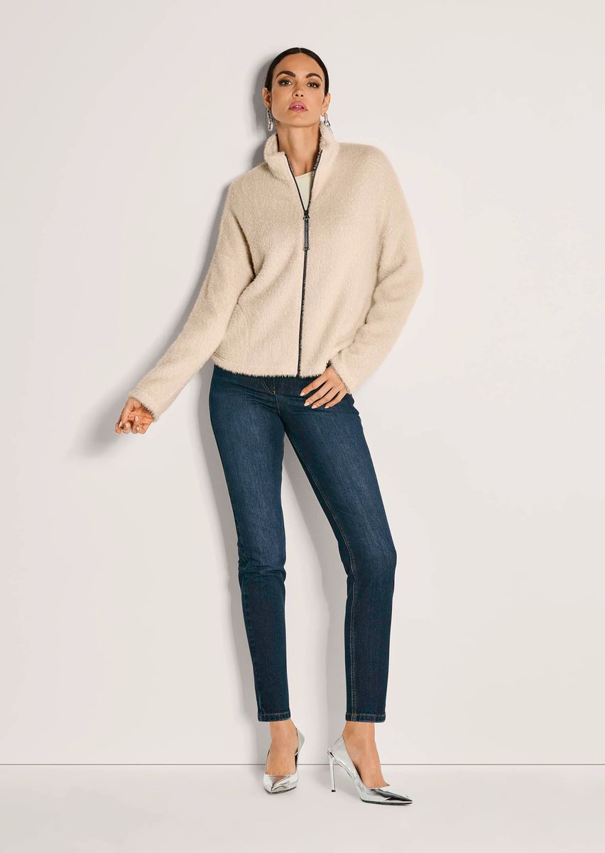 Weiche Webpelz-Jacke mit Reißverschluss