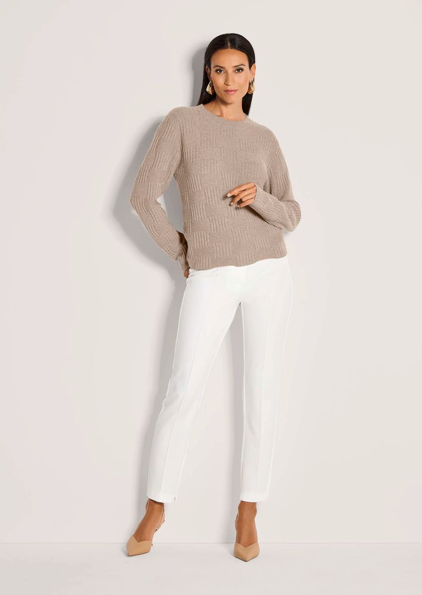 Struktur-Pullover mit Kaschmir-Anteil